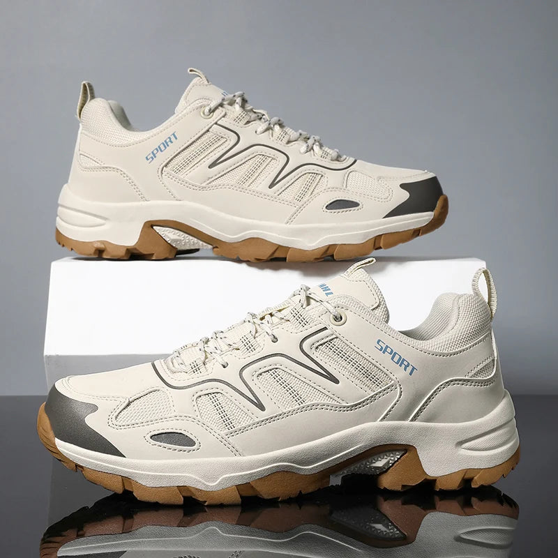 Men’s Durable Hiking Shoes – Outdoor Trekking Non-Slip Wear-Resistant Lace-Up Sneakers for Climbing, Hunting & Casual Use