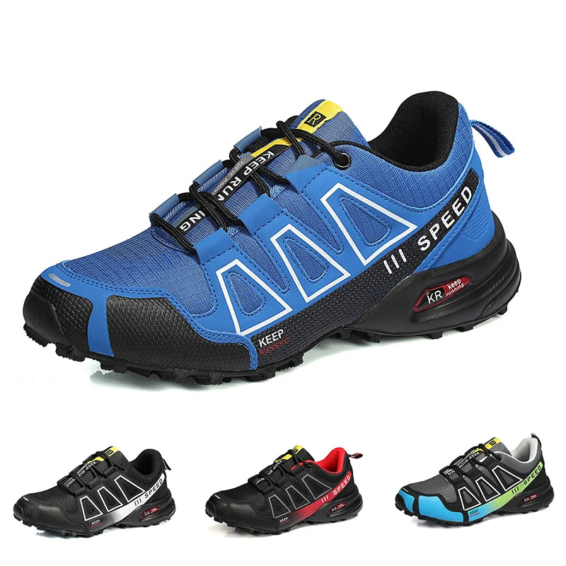 Men’s All-Terrain Hiking Shoes – Breathable Mesh Outdoor Sports Sneakers (Non-Slip, Wear-Resistant, Cycling & Trekking)