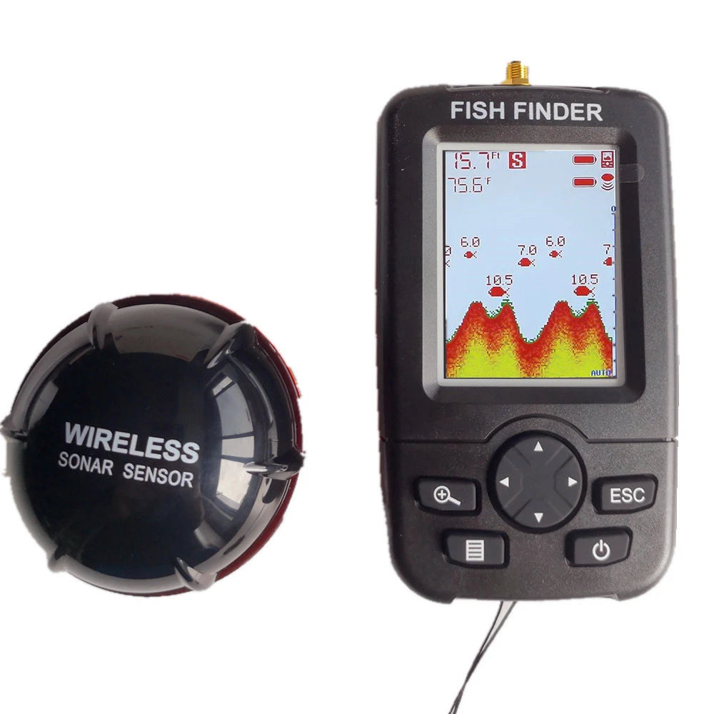 2-in-1 Portable Fish Finder: Wireless Castable Sonar + Wired Transducer