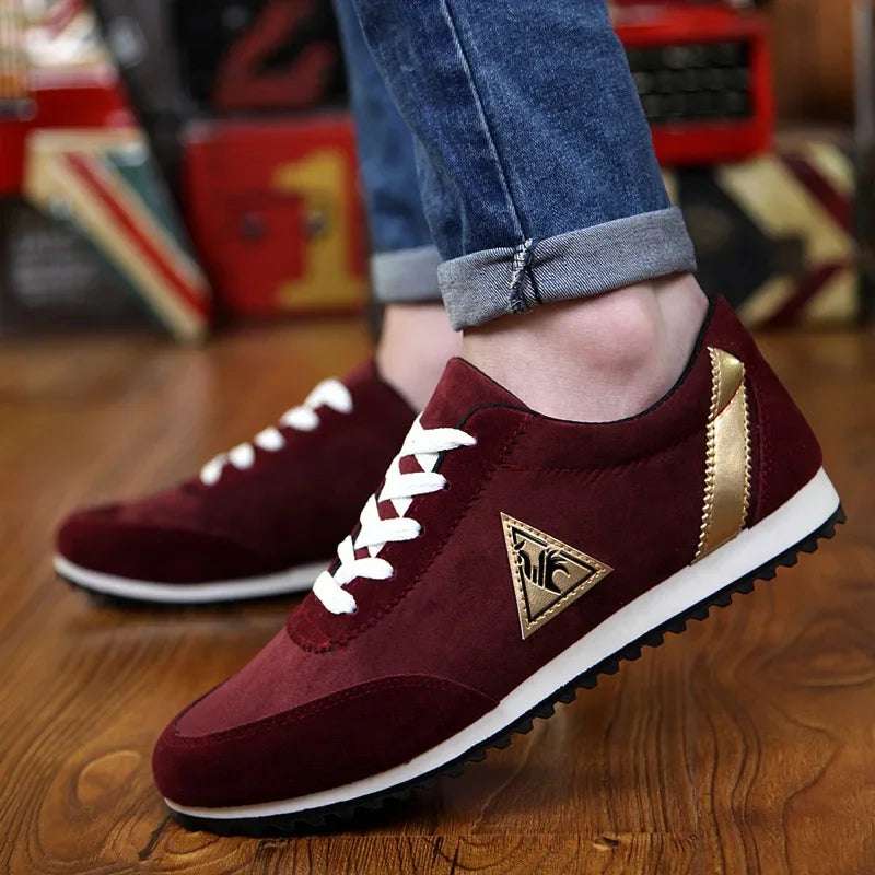 Men’s Lightweight Suede Sneakers – Casual Sports Running Shoes for Comfort & Style