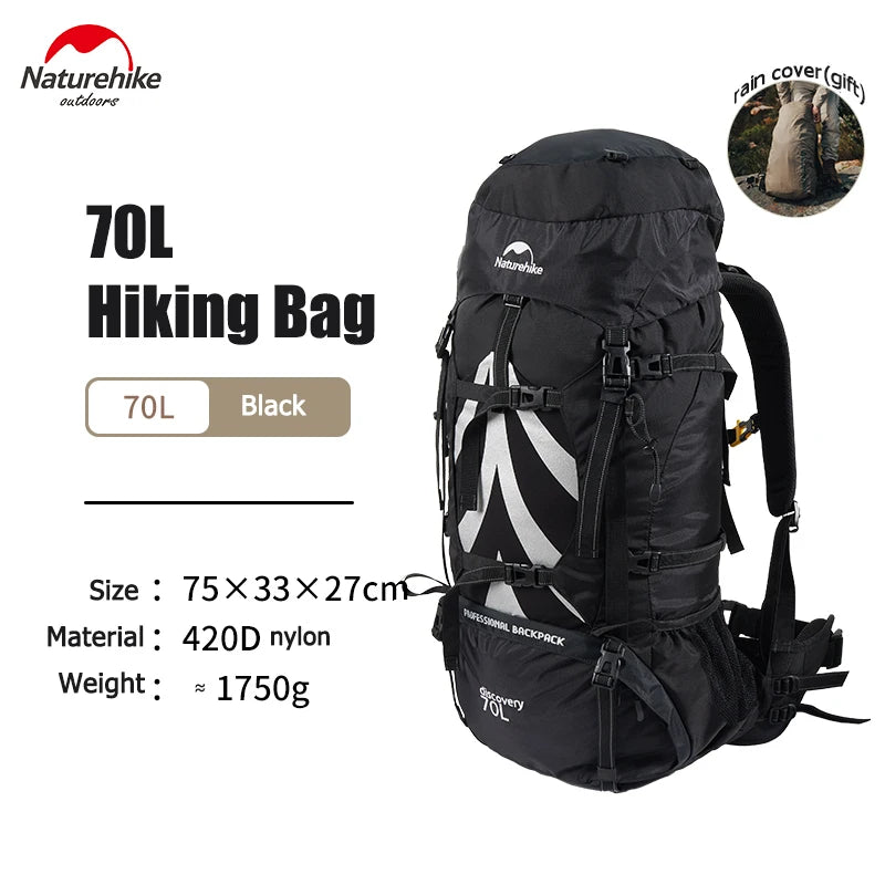 Naturehike Mountain Bag 70L Men's backpacks Waterproof Backpack Outdoor Hiking Climbing Big Capacity Travel Bags Shoulder Bags