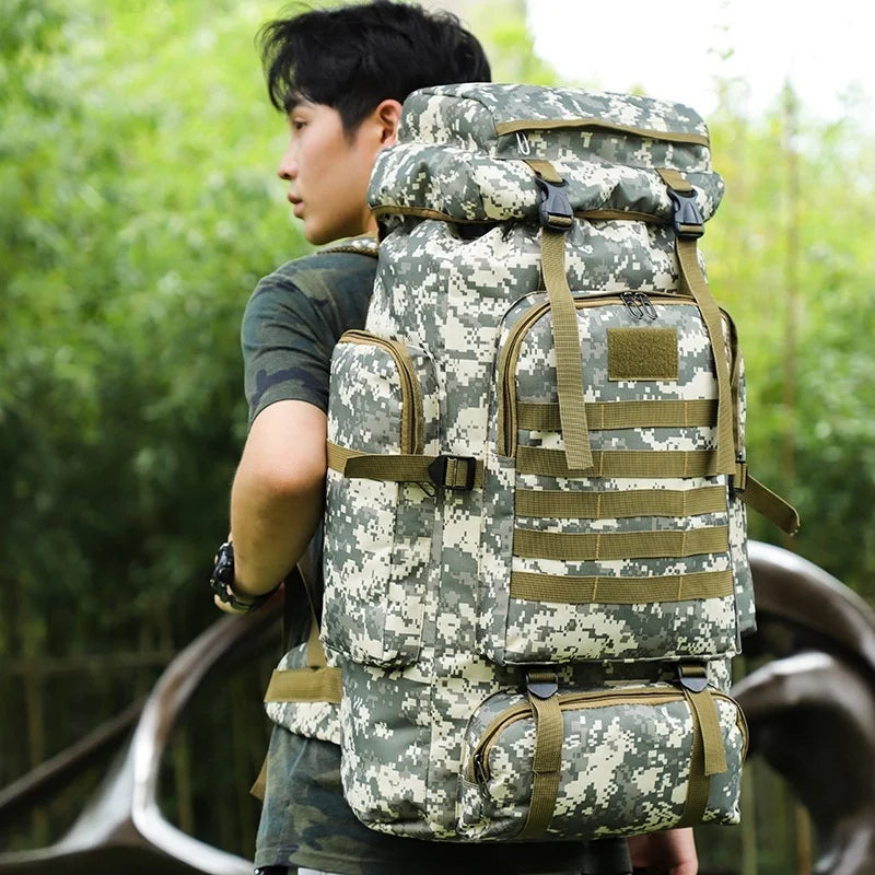 Large Capacity Multifunctional Travel Bag Camouflage Mountaineering Bag Expanding Hiking Bag