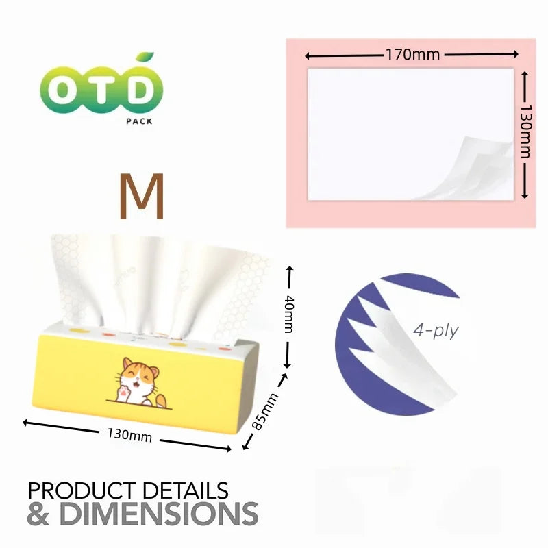 Facial Tissues Packs Pocket Paper Napkins Travel Size Mini Cute Print for Kid School Travel Camping Office Daily Use