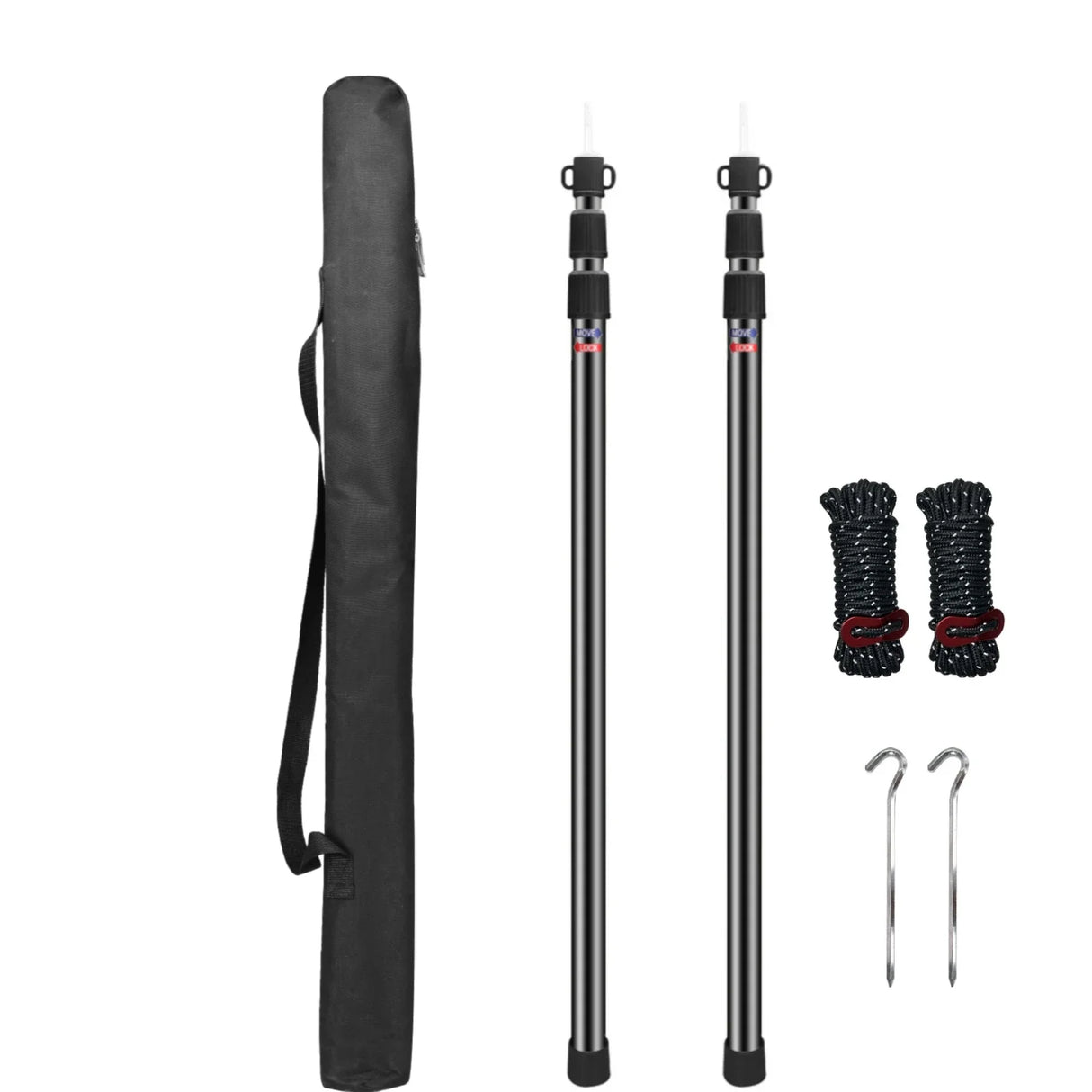 Adjustable Camping Tent Support Poles Beach Shelter Tarp Awning Rods Portable Lightweight Aluminum Alloy Accessories For Canopy