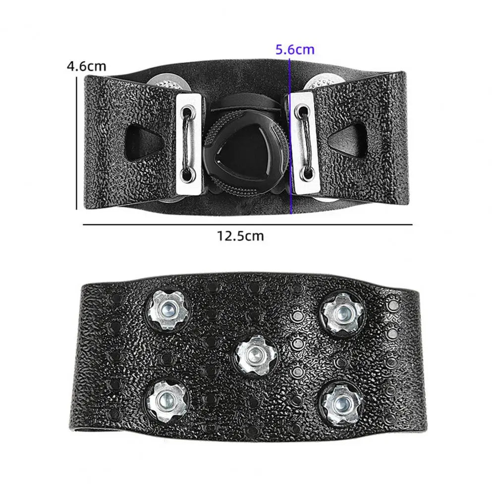 1 Pair Ice Cleats Shoes Crampons with 5 Steel Studs Winter Walking Ice Snow Traction Grips Non-slip Boot Spikes Grippers