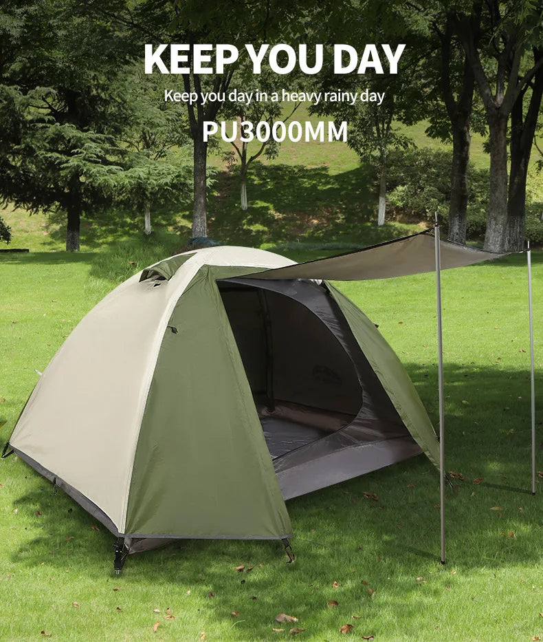 Backpacking Tent 2 Person Lightweight Camping Tents Double Layer Waterproof Portable Handbag for Hiking Travel Aluminum Pole