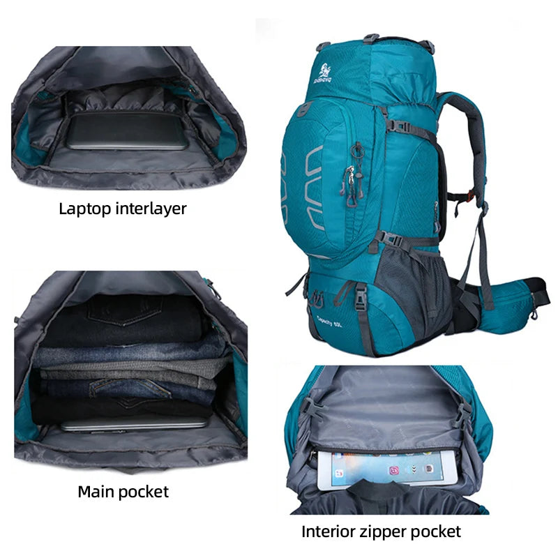 60L Mountaineering Backpack – Waterproof Hiking Camping Rucksack for Trekking, Travel & Climbing