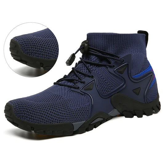 Men’s High-Top Hiking Boots – Breathable Mesh Outdoor Sneakers for Walking, Mountaineering & Travel (Lightweight Comfort, 2025)
