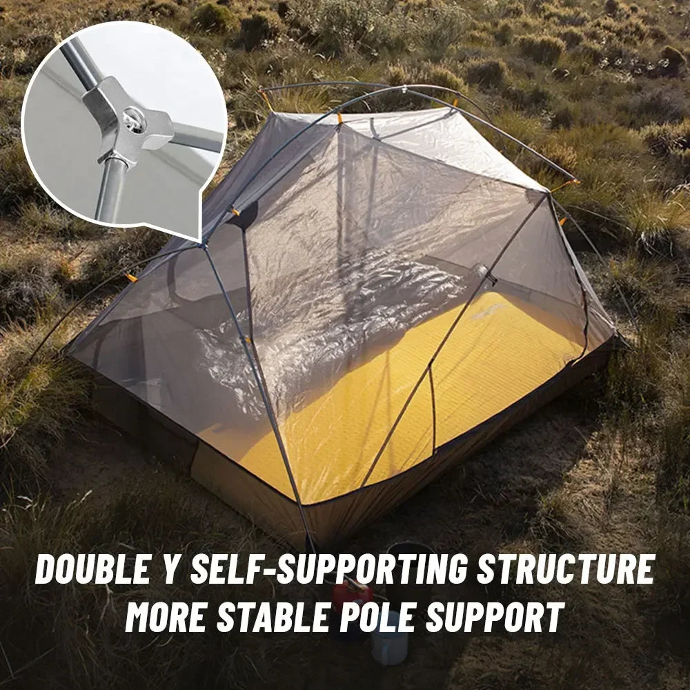 3 Season Portable Tent-Mongar 2 Person,Ultralight Camping,Double Layer Waterproof,Outdoor Travel Tent for Hiking and Exploration