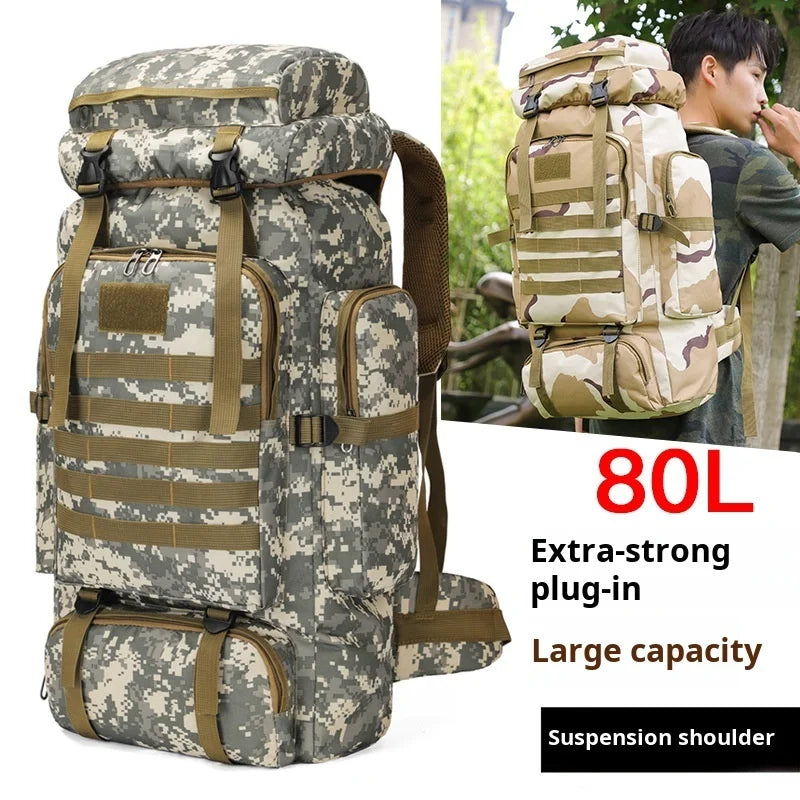 Large Capacity Multifunctional Travel Bag Camouflage Mountaineering Bag Expanding Hiking Bag