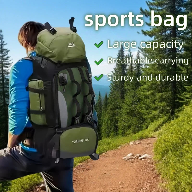 Large 90L Travel Backpack Camping Hiking Military Mountaineering Outdoor Adventure Bag Durable Waterproof Backpacking Bag
