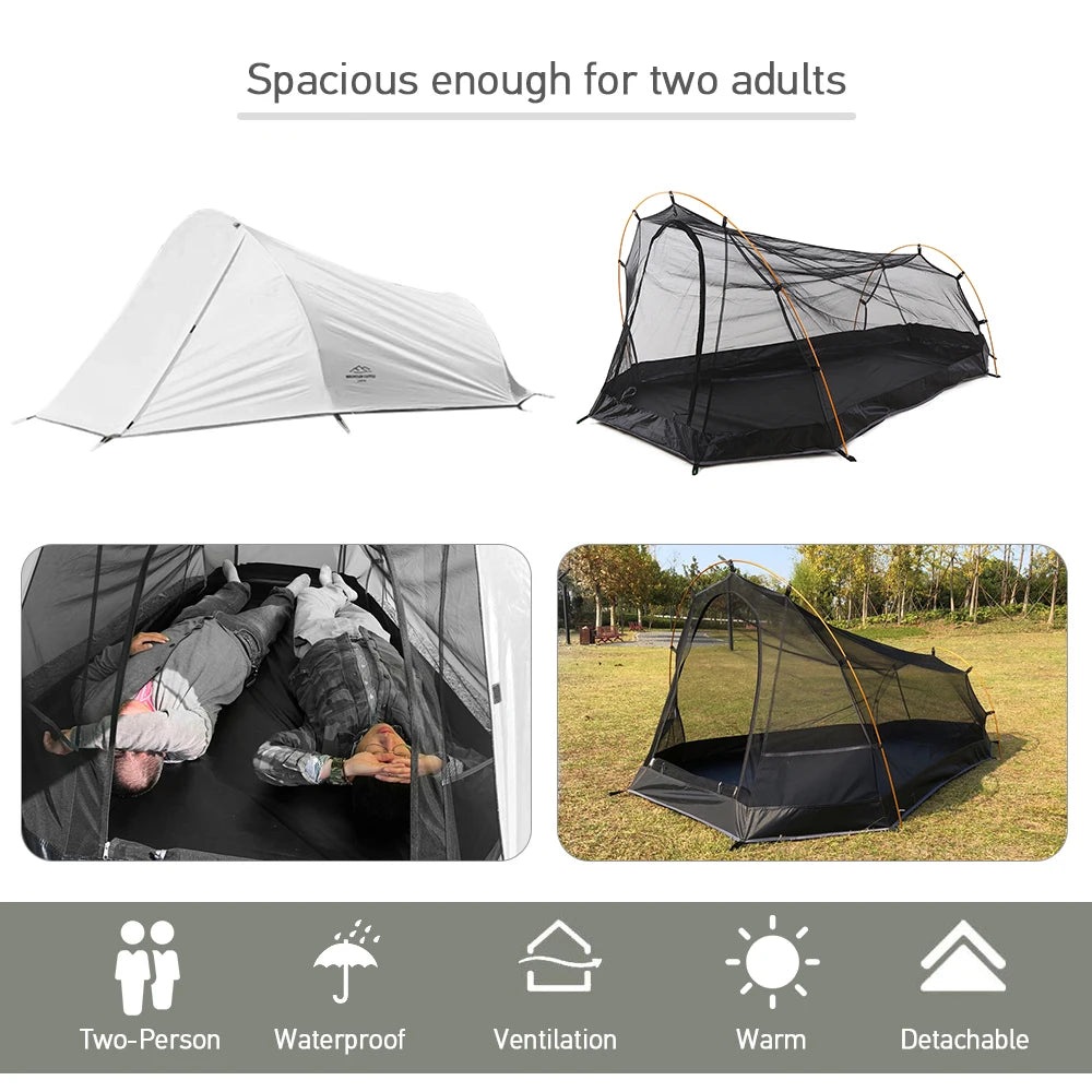 Camping Tent 2 Person Outdoor Tent For Camping Biking Hiking Muntaineering Beach Water Resistant 210D Oxford Material