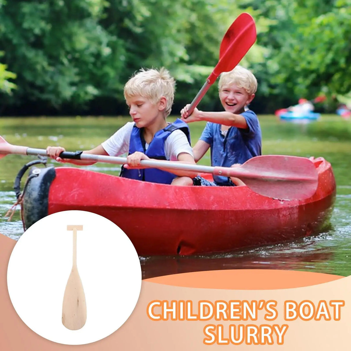 Kids Kayak & Canoe Paddle – 50cm Portable Wooden Boat Oar for Rowing & Water Activities