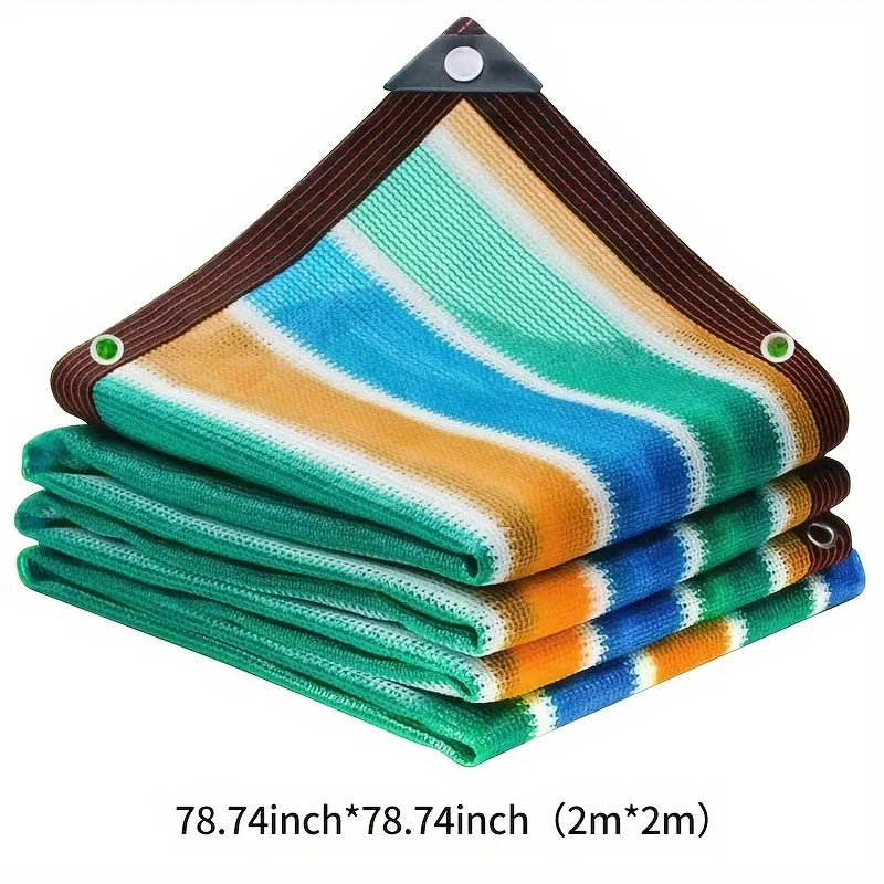 1pc Sun Shade Net - 1pc High-Density Breathable Mesh for Patio/Garden/Carport, Cooling Canopy Stripes All Weather Durability 