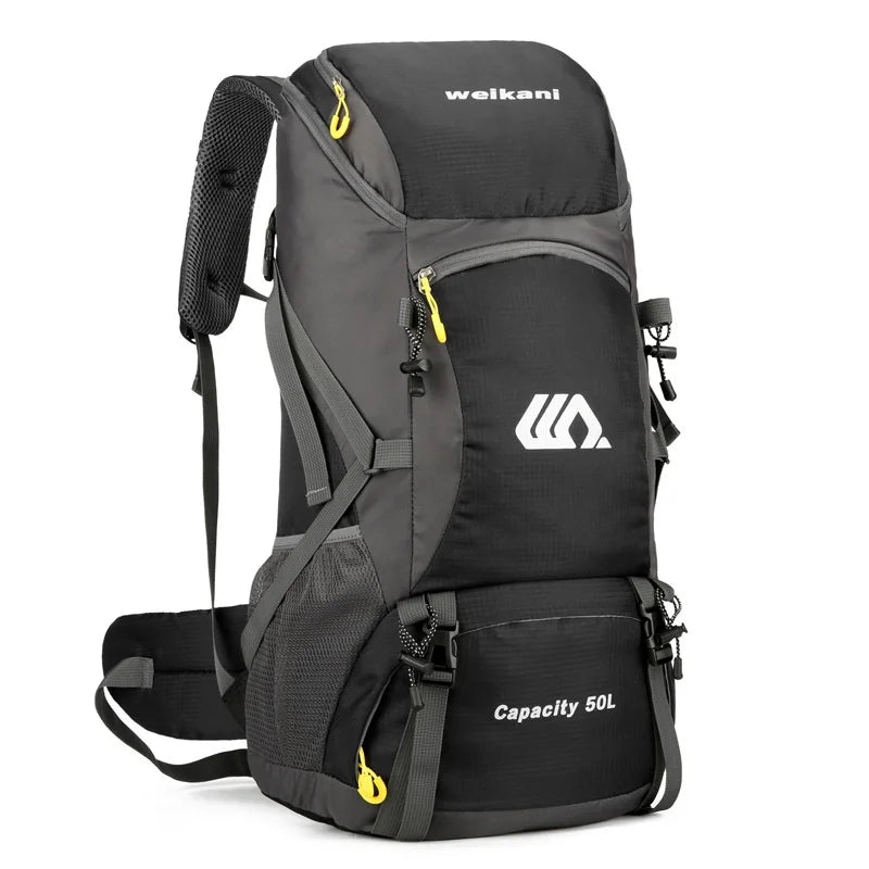 50L Travel Backpack Camping Hiking Rucksack Waterproof Outdoor Climbing Mountaineering Trekking Bag for Men Women Luggage