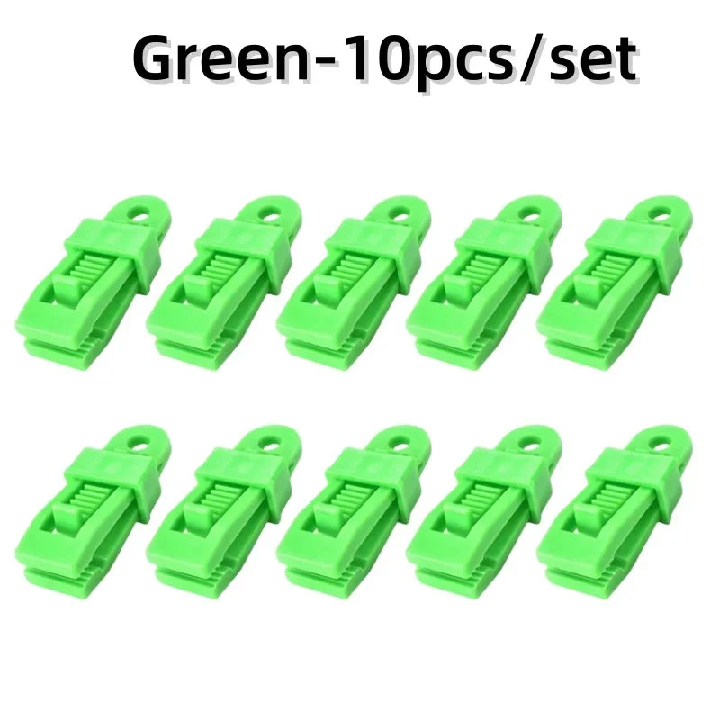 10 PCS Awning Rope Clamp Tarpaulin Clip Tent Canopy Clip Buckle Reusable Tent Crocodile Clip Awning Outdoor Camping Accessories