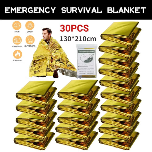 Emergency Space Blankets – 130x210cm Gold/Silver, 5-30 Pack
