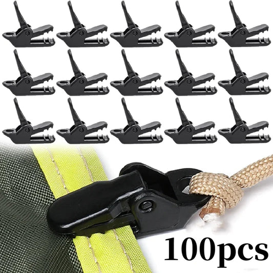 Crocodile Tarp Clips – Anti-Wind Tent Clamps, 10 to 100 Pack