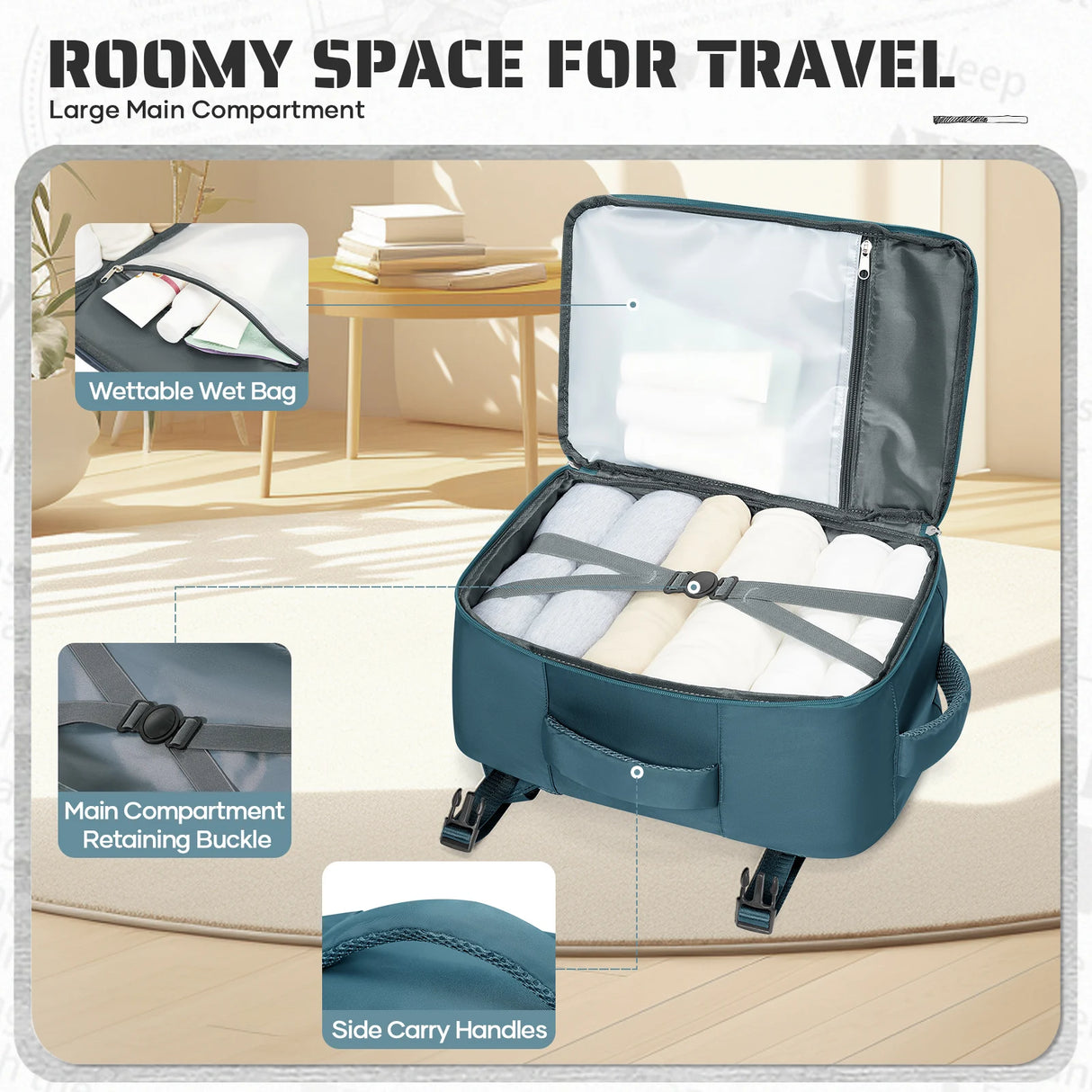 Cabin Bag Underseat Travel Backpack, Women Mens Outdoor Backpack Carry-on Backpack, Cabin Luggage Aviation Wizzair 40x30x20 Bag