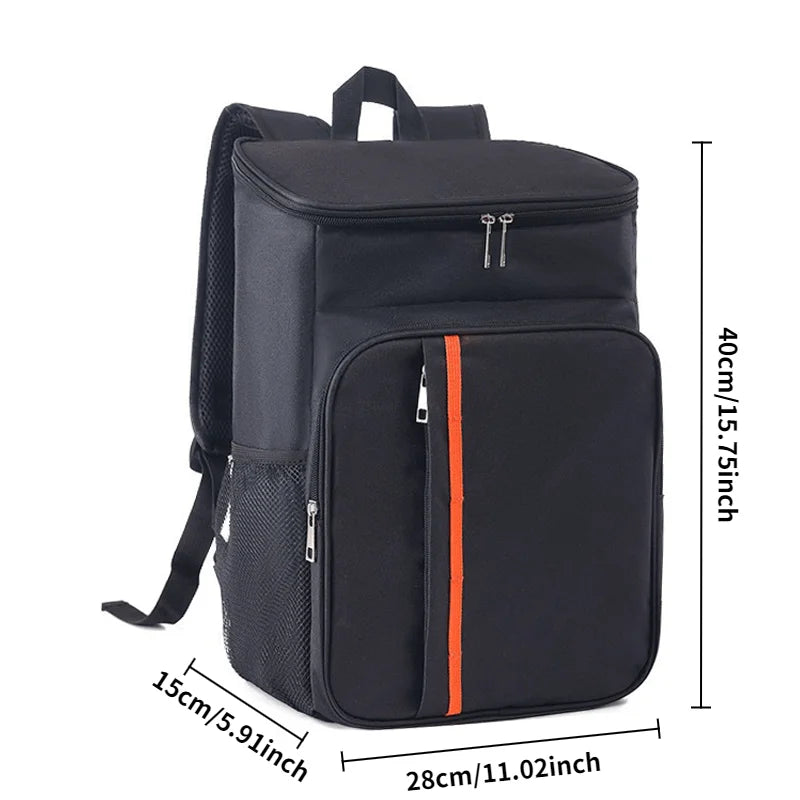 Large Insulated Cooler Backpack, Portable Water Repellent Thermal Food Bag with Double Zippers for Outdoor Picnic Camping Travel