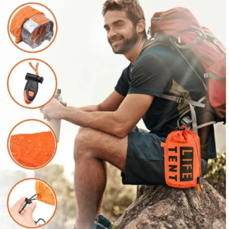 2 Person Emergency Tent Casa De Waterproof Camping Travel Pergola Family Campaign House Tourist Tents Cool Gear Equipment Coat