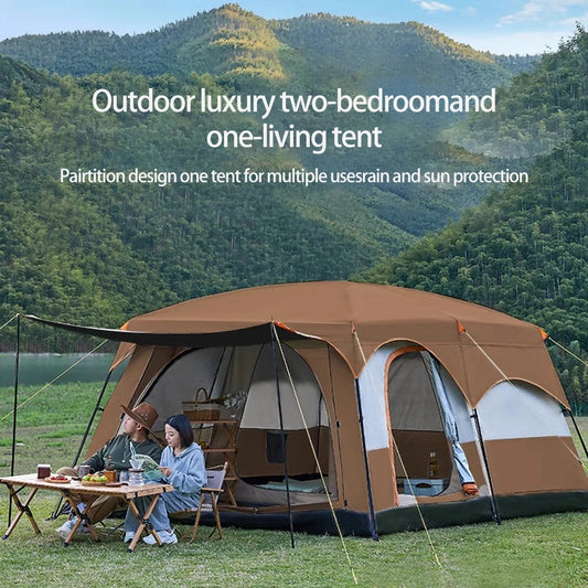4-Season Family Camping Tent – 2-Room, Waterproof, 3-12 Person