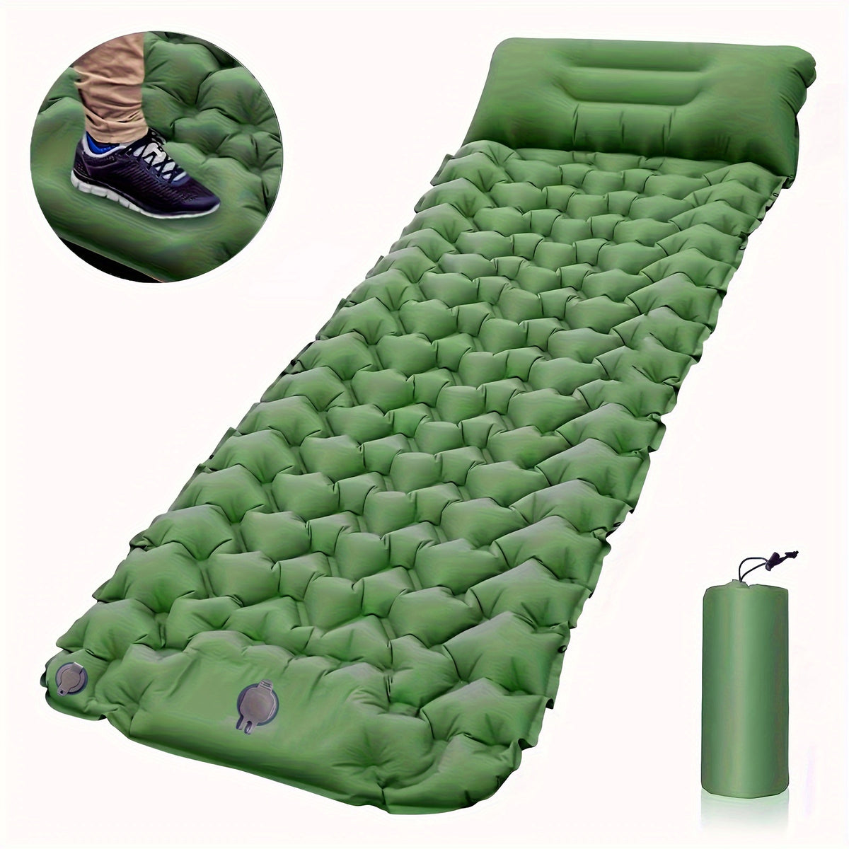 Folding Inflatable Sleeping Pad with Pillows – Ultralight
