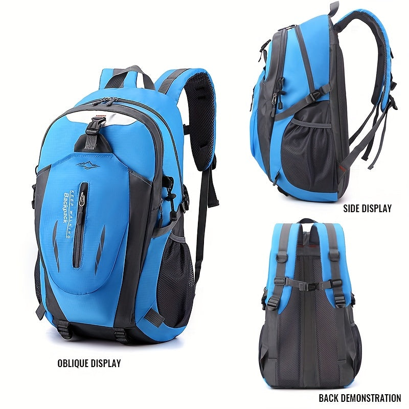 1 Breathable Nylon Large Capacity Lightweight Mountaineering Bag, Hiking Bag, Travel Bag, Outdoor Camping Bag, Computer Bag