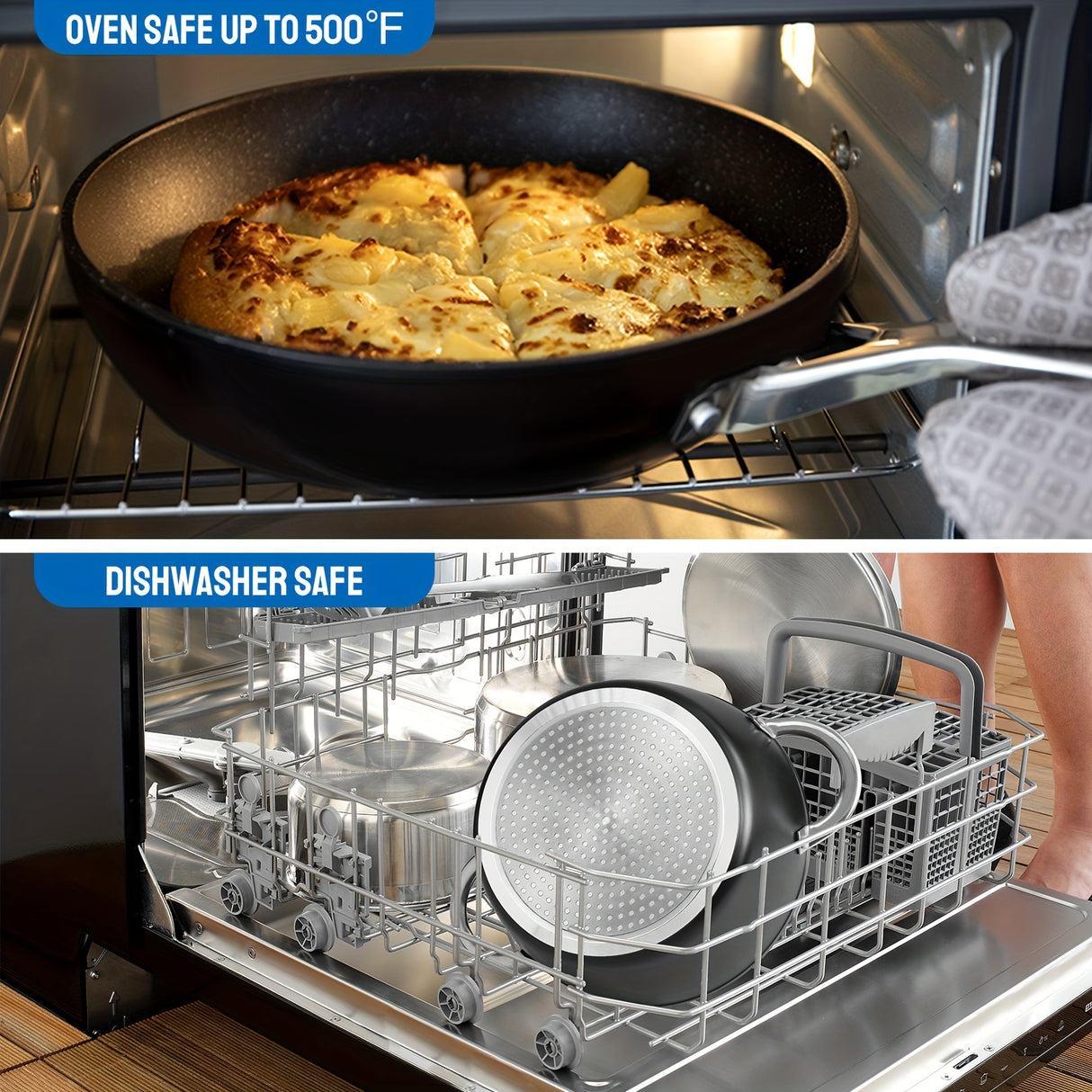 10-Piece Nonstick Induction Cookware Set - Ultra-Durable, Universally Compatible, and Dishwasher Safe - Comprehensive Kitchen Cooking Pan Set with Frying Pans, Saucepans, and Large Stockpot for Everyday Meal Preparation