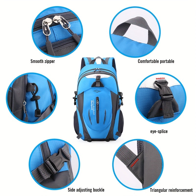 1 Breathable Nylon Large Capacity Lightweight Mountaineering Bag, Hiking Bag, Travel Bag, Outdoor Camping Bag, Computer Bag