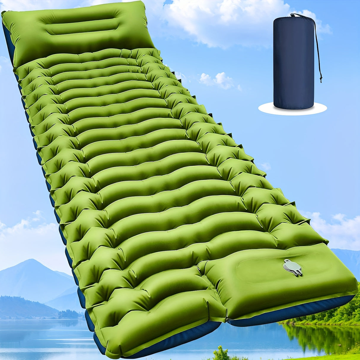 Sleeping Pad For Camping- Ultralight Inflatable Sleeping Mat With Built-in Foot Pump, Upgraded Durable Compact Camping Air Mattress For Camping, Backpacking, Hiking