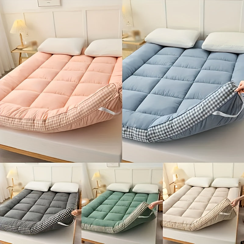 1200gsm Plaid Three-Dimensional Side Pad, Roll Up Sleeping Pad, Cool Mattress Mattress Floor Mattress, Roll Up Mattress Thick Folding Sleeping Pad Breathable Floor Futon Mattress Sofa Sleeping Pad Roll Up Mattress Pad Japanes