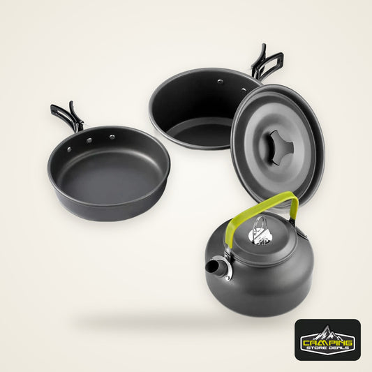Camping Cooking Set Portable Lightweight Aluminum Camping Pot Set Hiking Picnicking Outdoor Travel Cooking Utensils Set