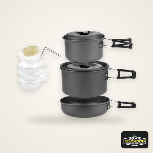 Camping Cookware Set for 1-7 Persons, Lightweight and Portable Pot and Pan with Carrying Bag, Perfect for Outdoor Camping