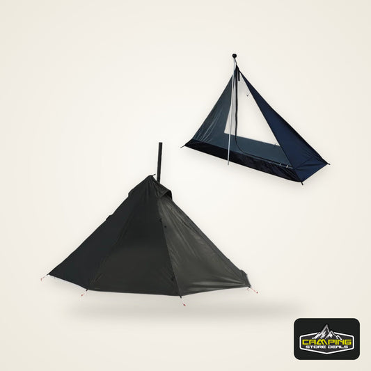 1-Person Hot Tent with Stove Jack – Ultralight Pyramid Tipi Tent