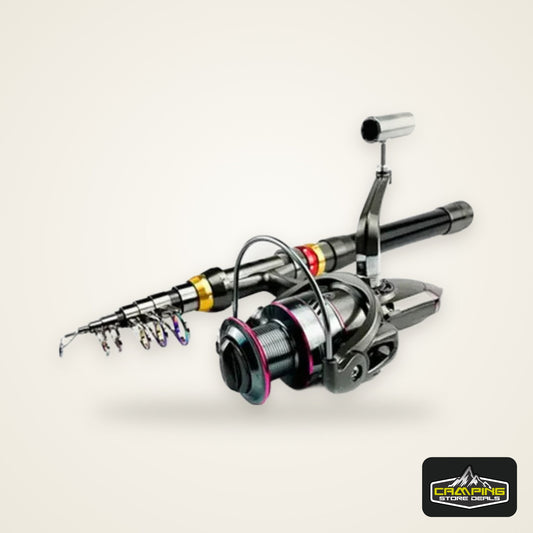 Carbon Fiber Fishing Rod And Reel Combo 1.8-3.6m Telescopic Super Hard Spinning Reel Kit with Max Resistance 3-8kg for Pesca