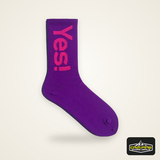 CHUANGERM Men Women Yes Mid Crew Socks Cycling Hiking Skateboarding Sports Street Fashion Breathable Sock