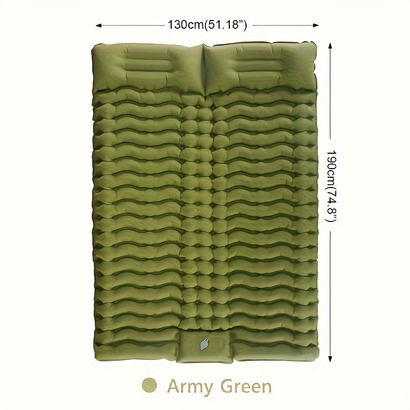 Camping With A Two-person Sleeping Pad Air Mattress With Pillow Portable Hiking Lunch Break Hiking With A Sleeping Pad Outdoor 2-person Travel Bed Air Mattress