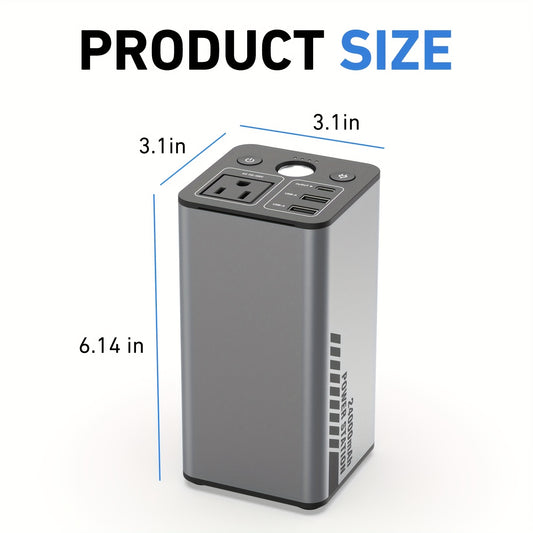 100W Portable Power Station with AC Outlet, 24000mAh/88.8Wh High-Capacity Battery, 110V/220V Dual Voltage, Compact & Lightweight Design for Camping, Home, Office, and Outdoor Use, Portable Charger