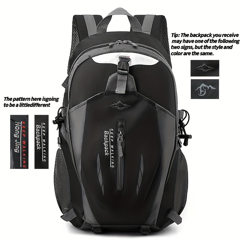 1 Breathable Nylon Large Capacity Lightweight Mountaineering Bag, Hiking Bag, Travel Bag, Outdoor Camping Bag, Computer Bag