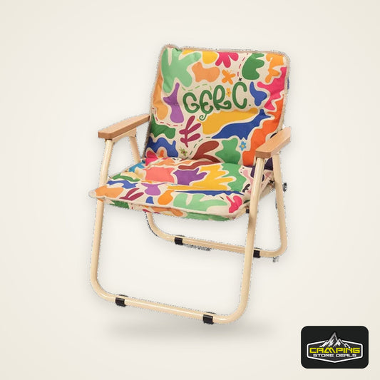 GERC Double Outdoor Aluminum Folding Chair Picnic Camping Portable Back Fishing Stool Kermit Chair