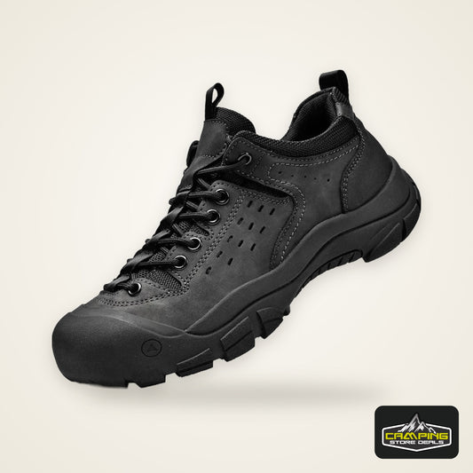 Men’s Leather Hiking Shoes – Outdoor Anti-Slip Climbing Sneakers with Thick Sole for Trekking & Casual Wear
