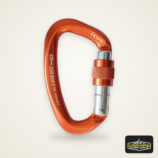 Outdoor Professional Rock Climbing Accessories Aluminum Carabiner 25kN Lock D-Shape Safety Buckle For Keys Tools Equipment