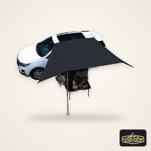 SUV Car Side Awning Tarp Black Coating Waterproof UV Protection Suction Cup Shelter Tent Camping Touring Outdoor Shade Manta Ray