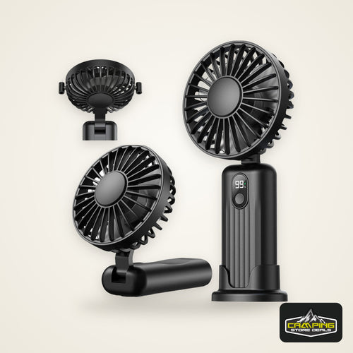 TOPK Portable Mini Fan,2400mAh USB Rechargeable Hand Neck Fan 3in1 Personal Electric Fan Standing Fans for Room Camping Foldable