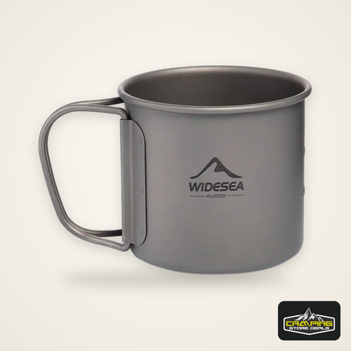 Widesea Camping Mug Titanium Cup Tourist Tableware Picnic Utensils Outdoor Kitchen Equipment Travel Cooking Set Cookware Hiking