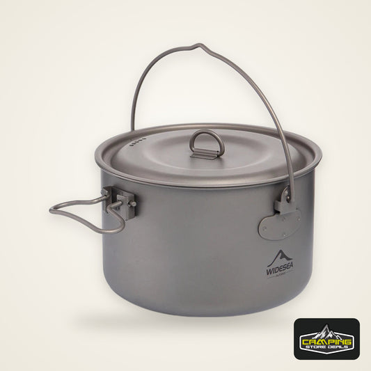 Widesea Camping Tableware Titanium Cookware Set Tourism Cauldron Outdoor Cooking Pot Frying Pan Picnic Kitchen Hiking Trekking