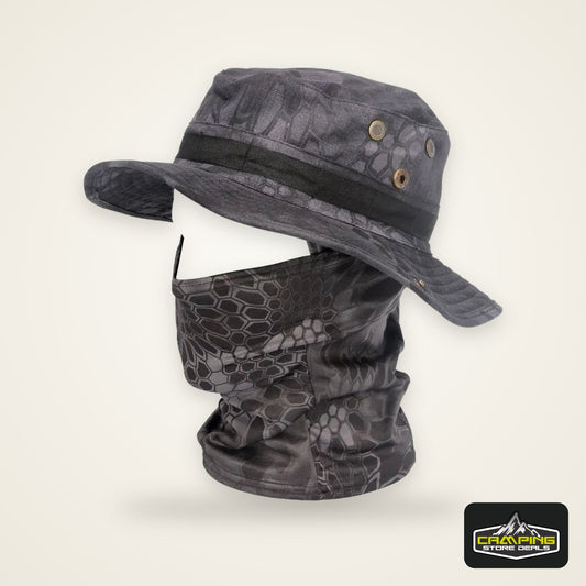 Women Men Hiking Fishing Boonie Hat Outdoor Sport Sun UV Protection Neck Face Camouflage Adjustable Bucket Caps and Mask