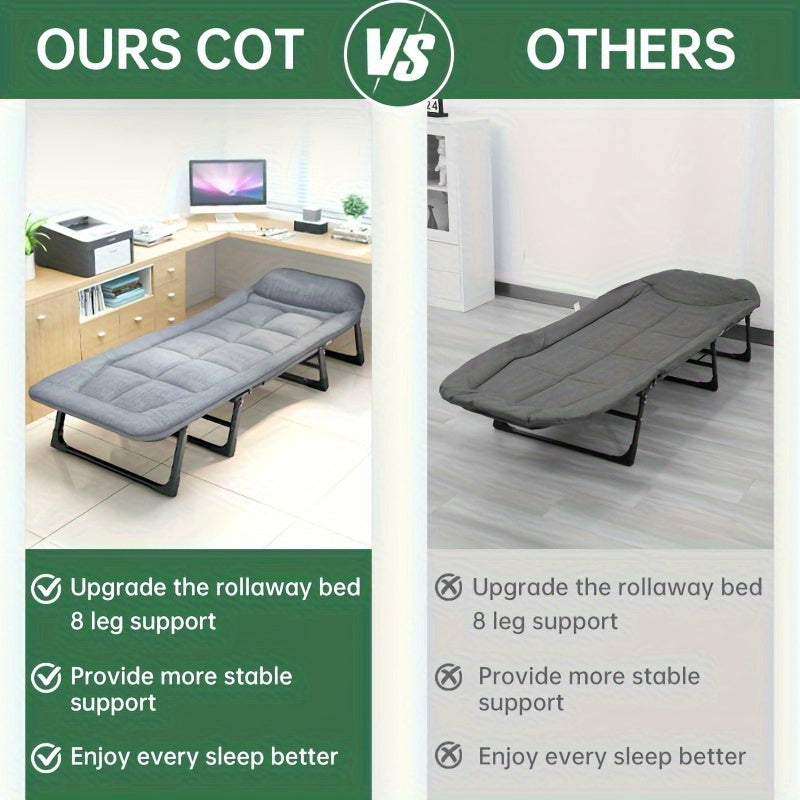 Adult Sleeping Cots/Camping Cots - 6 Adjustable Positions, Foldable Poldable Folding Cot with Blanket, 550lbs Heavy Duty Cot Bed for Camp, Travel, Room, Office