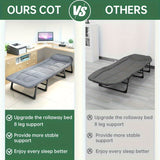 Adult Sleeping Cots/Camping Cots - 6 Adjustable Positions, Foldable Poldable Folding Cot with Blanket, 550lbs Heavy Duty Cot Bed for Camp, Travel, Room, Office